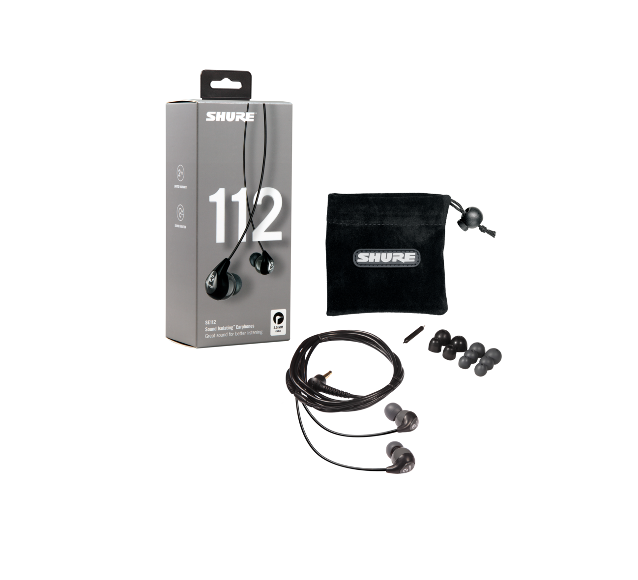 Shure_SE112-GR_Intersonic_set Shure SE-112-GR-EFS nappikuulokkeet